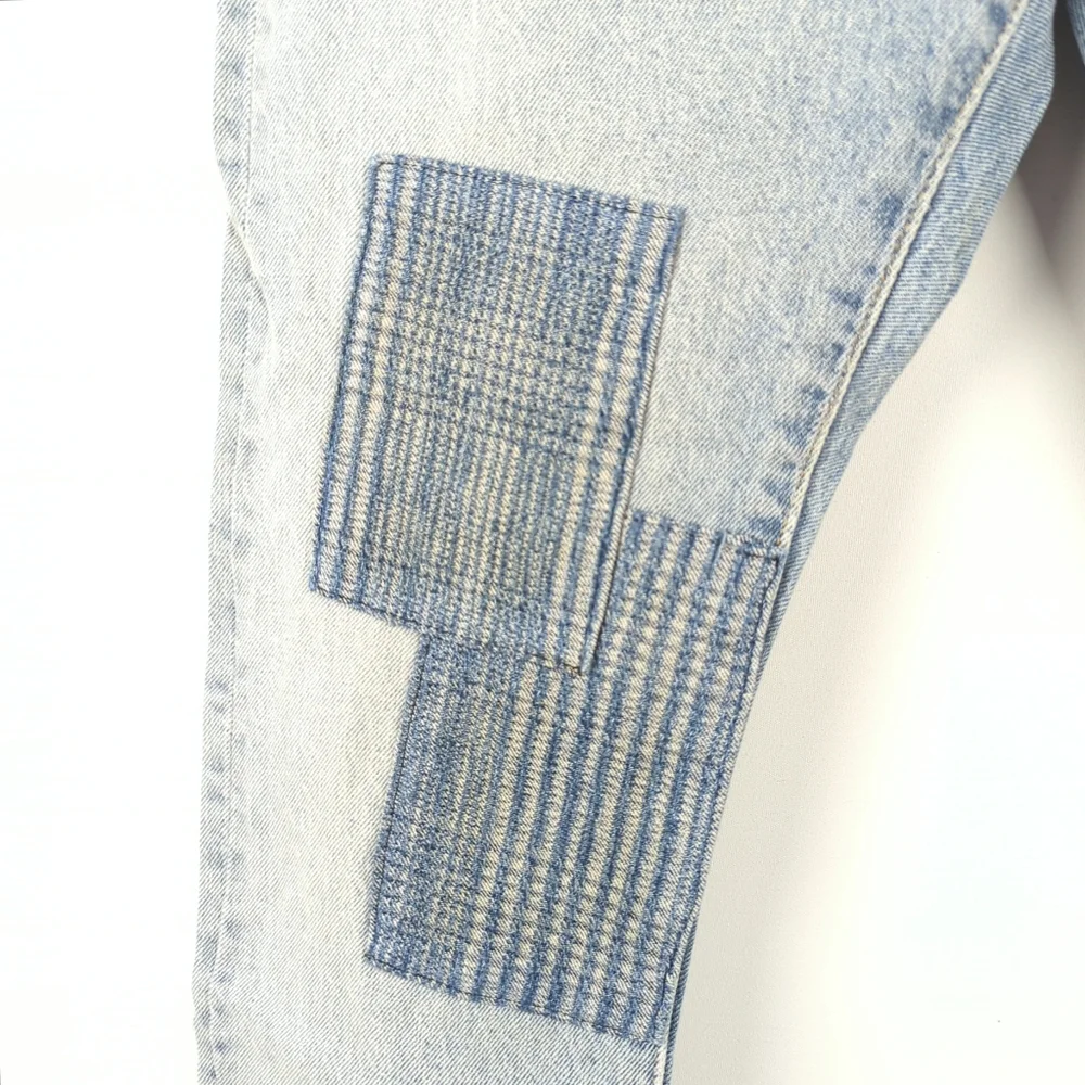 Levis 501 S Skinny Made and Crafted Patchwork Selvedge Jeans Big E - 34 - Picture 3 of 16